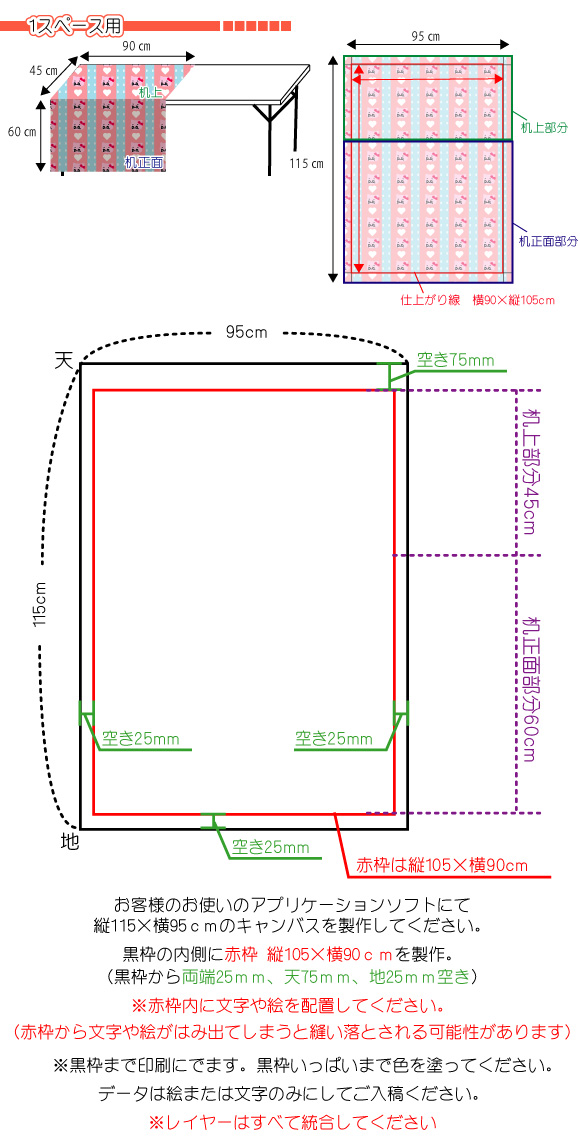 敷き布用入稿テンプレート（その他のデータ製作方法）1SP用