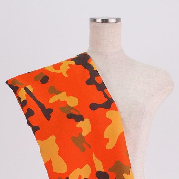 C0275　オレンジベース　迷彩柄生地