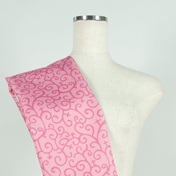 C0664　ピンクベースピンク唐草柄生地