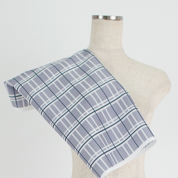 C0365　グレー　チェック柄生地