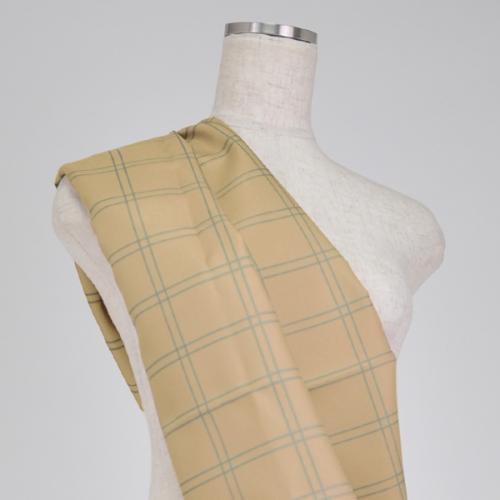 C0043　ベージュ　チェック柄生地