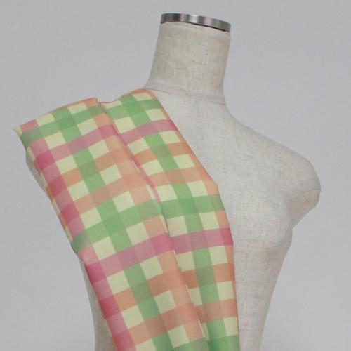 C0121　黄色ベース　チェック柄生地