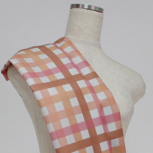 C0123　クリームベースブラウン　チェック柄生地