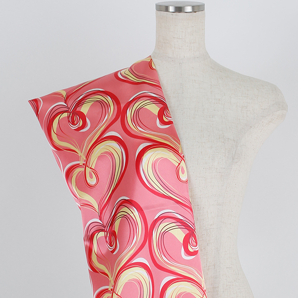 C0456　ピンクベース　ハート柄生地