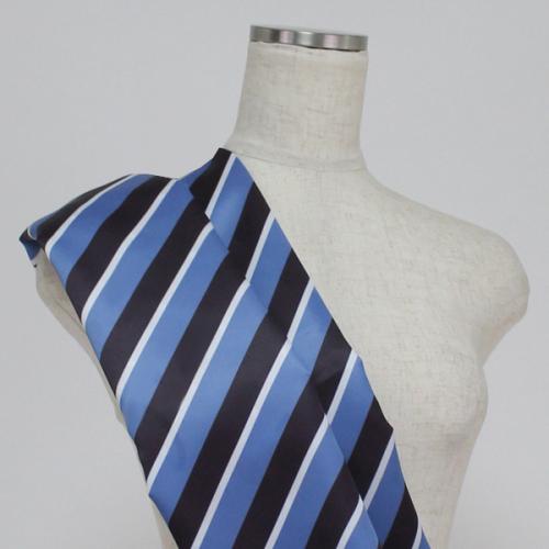 C0129　青色×黒　ストライプ柄生地