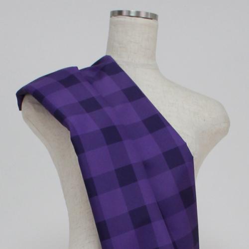 C0131　紫　チェック柄生地