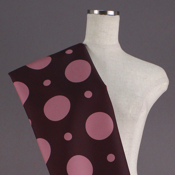 C0279　赤×ピンク　水玉柄生地