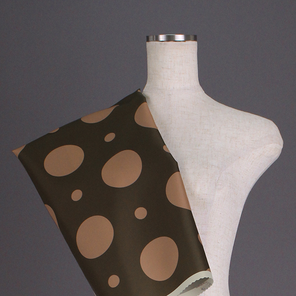 C0280　茶×ベージュ　水玉柄生地