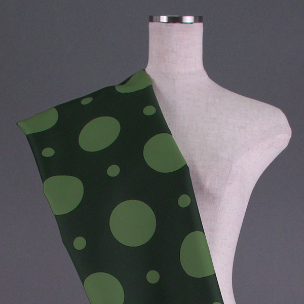 C0281　緑×黄緑　水玉柄生地