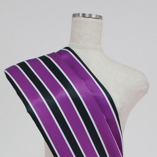 C0085　紫色×黒　ストライプ柄生地