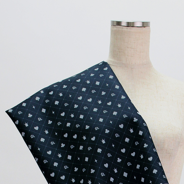 C0288　黒×グレー　モノグラム柄生地