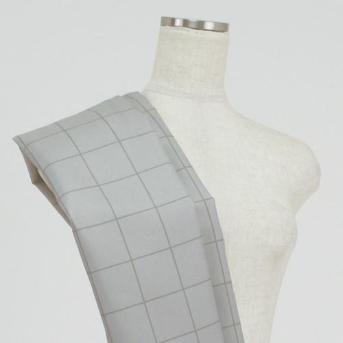 C0133　グレー　チェック柄生地