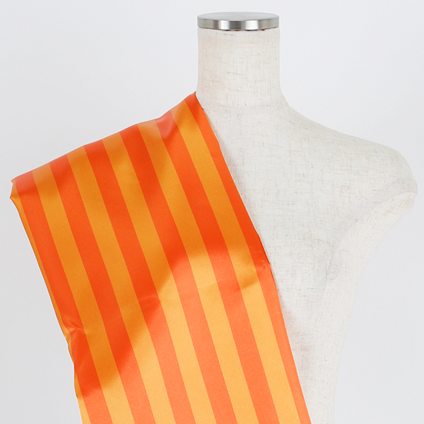 C0462　オレンジ　ストライプ柄生地