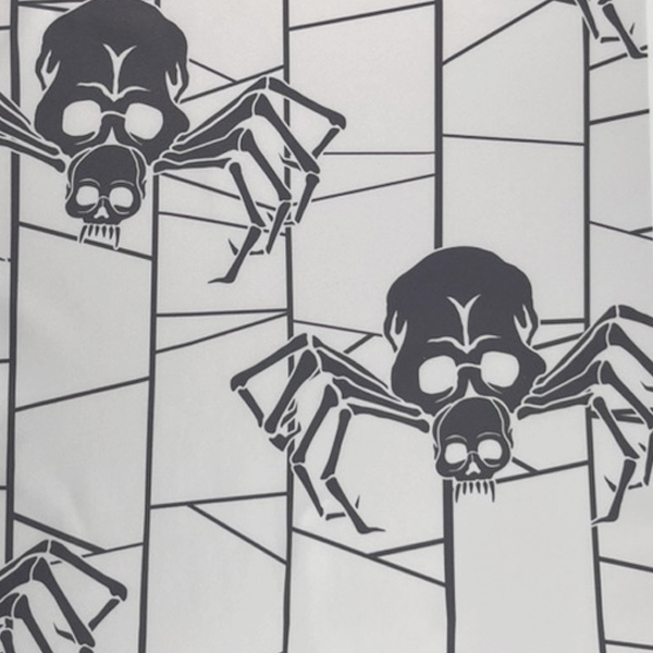 C0515　オフホワイトベース蜘蛛の巣柄生地