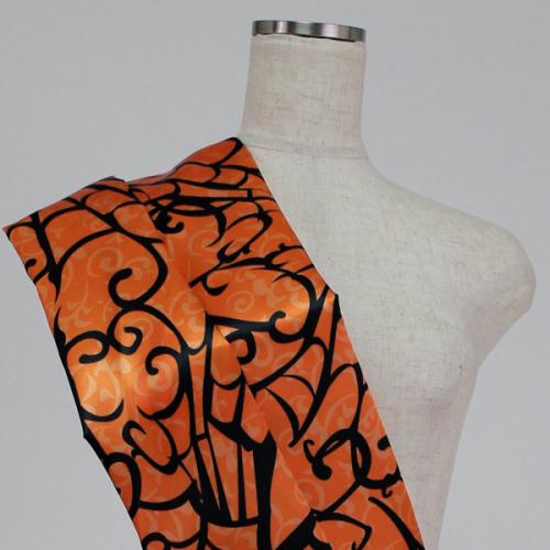 C0092　オレンジベース　くもの巣柄生地 柄ver