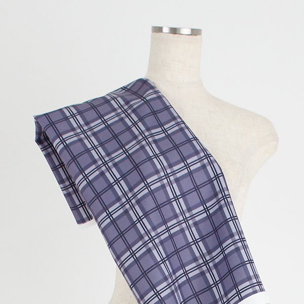 C0408　グレー　チェック柄生地