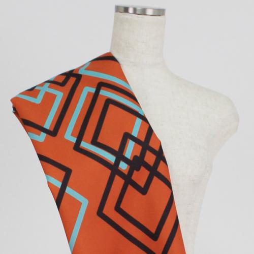 C0136　オレンジベース　ネイティブ柄生地