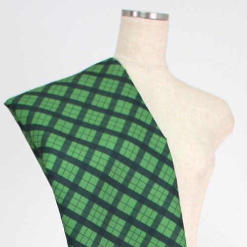 C0138　緑　チェック柄生地
