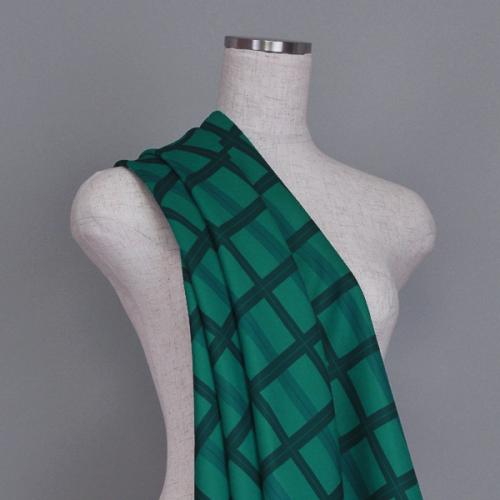 C0005　緑ベース　チェック柄生地