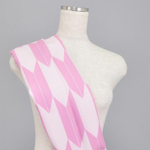 C0053　ピンクベース　矢絣柄生地