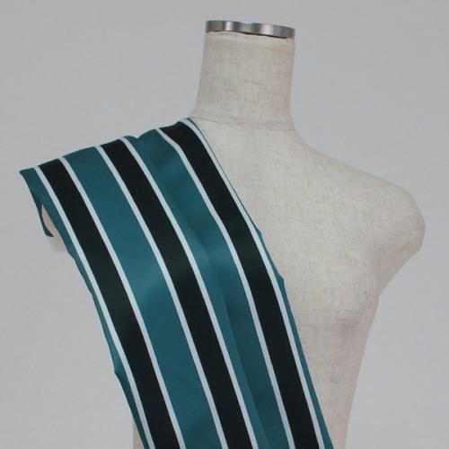 C0100　アクア・グレイ色　ストライプ柄生地