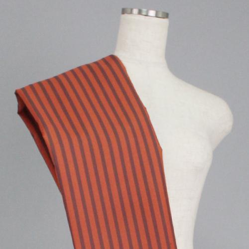 C0151　橙+茶色　ストライプ柄生地