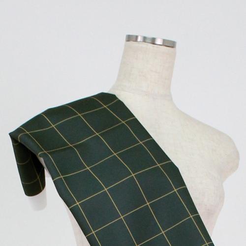 C0209　黒×黄　格子柄生地