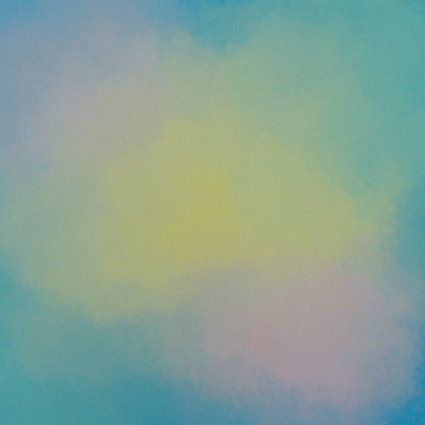 C0534　水色ベースカラフル水彩柄生地