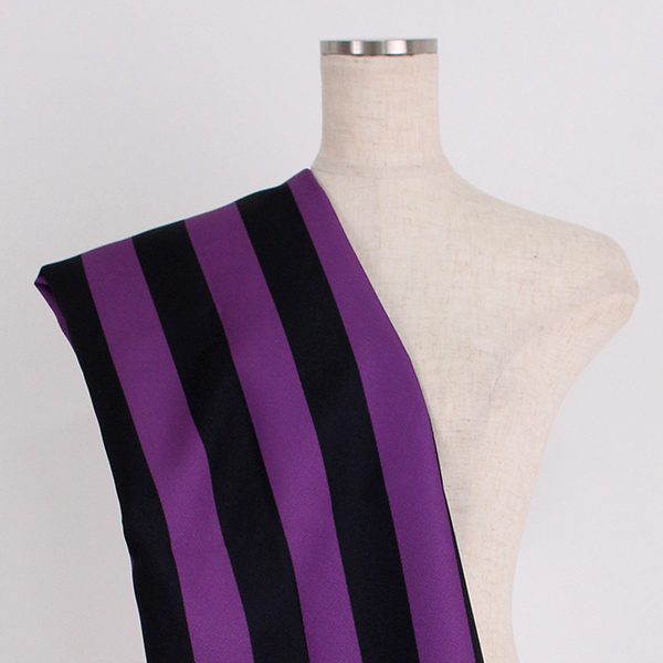 C0303　紫×黒　ストライプ柄生地