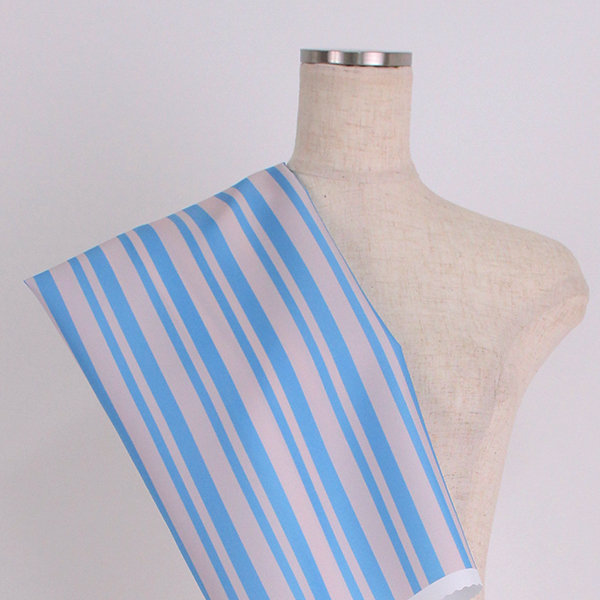 C0307　薄ピンク×水色　ストライプ柄生地