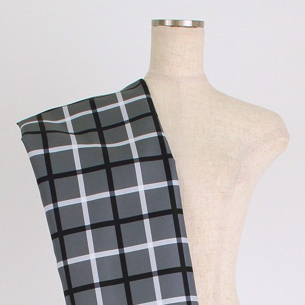 C0308　グレーベース　チェック柄生地