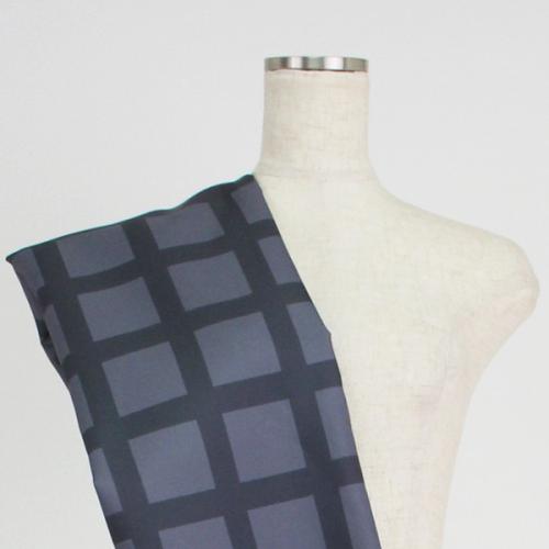 C0155　グレー　チェック柄生地