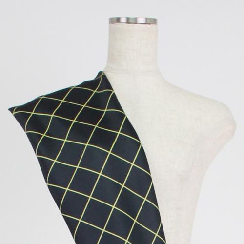 C0156　黒+黄　チェック柄生地