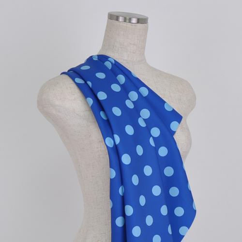 C0013　青×水色　水玉柄生地