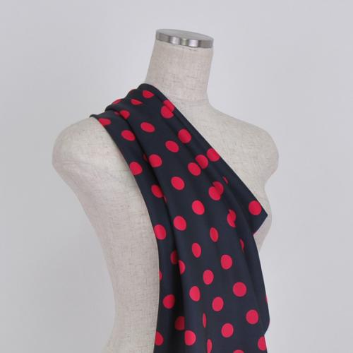 C0014　黒×赤　水玉柄生地