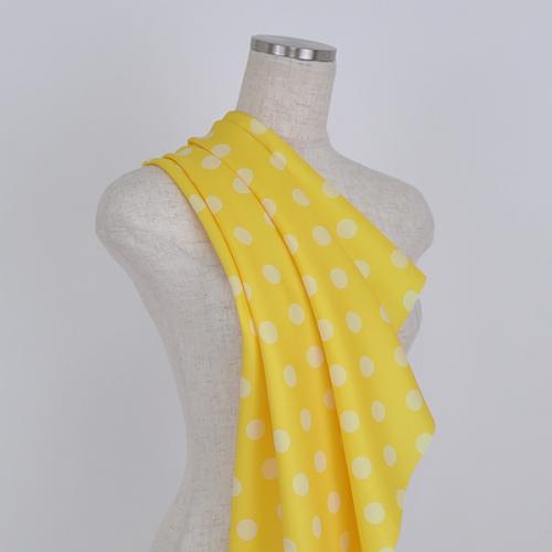 C0015　黄×薄黄　水玉柄生地