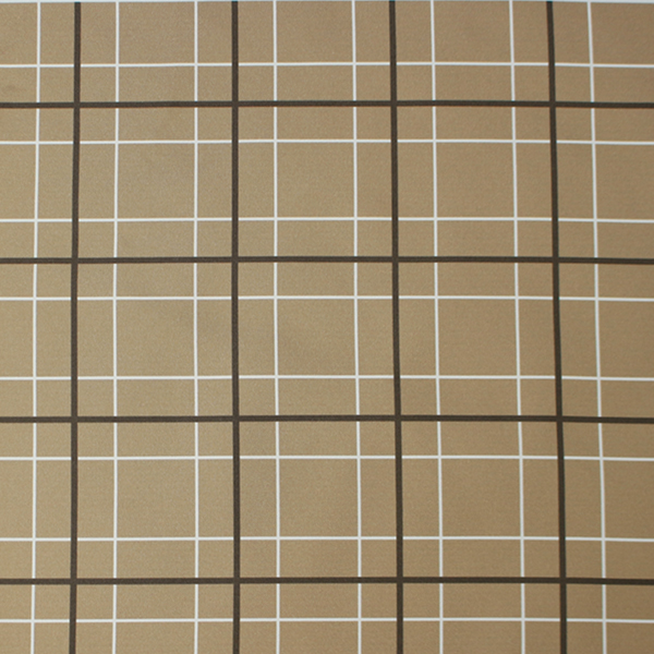 C0531　ベージュベース茶色×白チェック柄生地