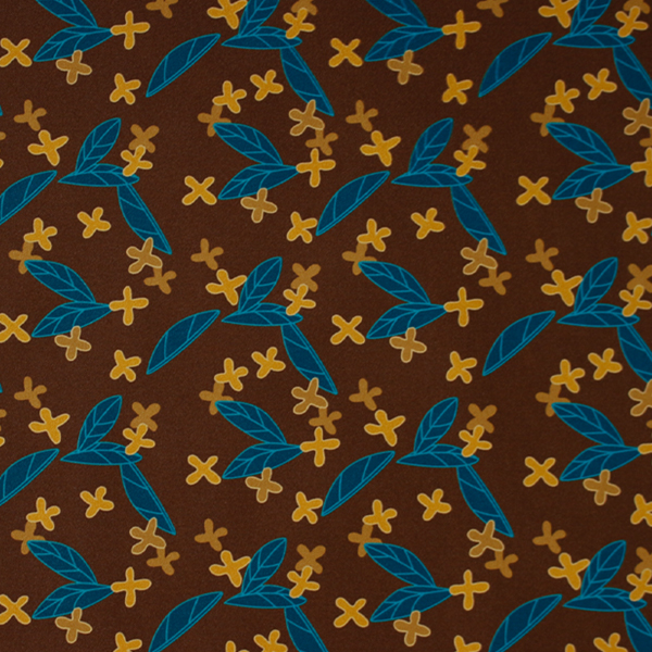 C0532　茶色ベース金木犀柄