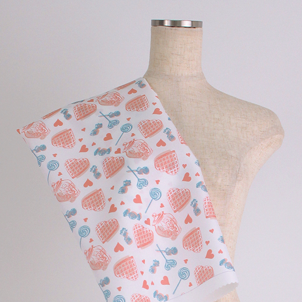 C0315　ピンクベース　スイーツ柄生地