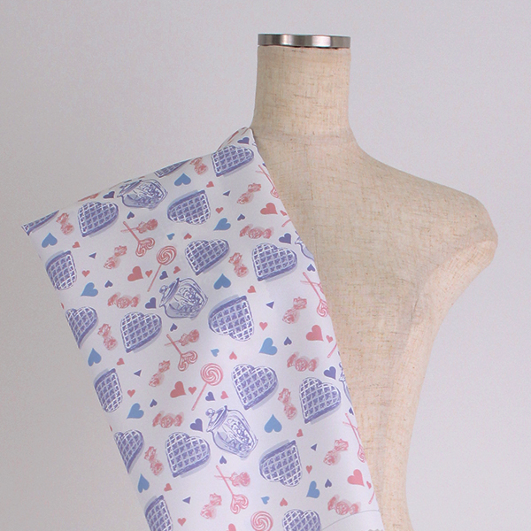 C0317　パープルベース　スイーツ柄生地