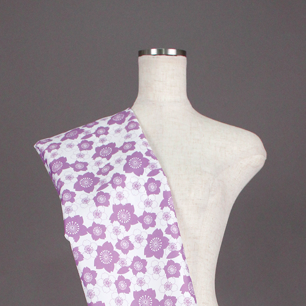C0412　紫①　桜柄生地