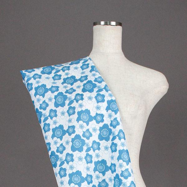 C0416　水色①　桜柄生地
