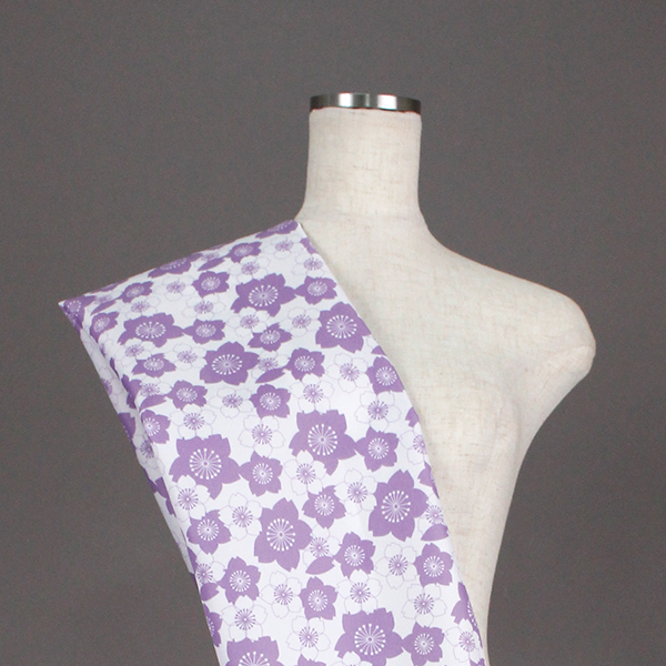 C0417　紫③　桜柄生地