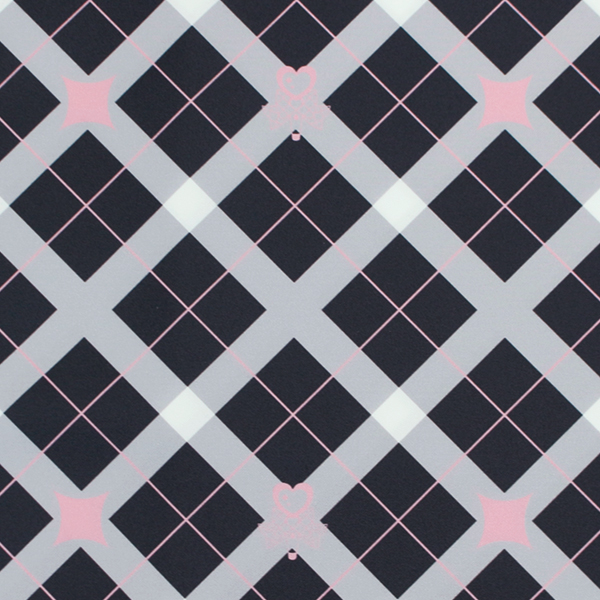 C0547　斜め黒×灰色チェック柄生地