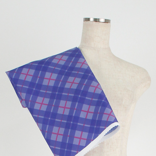 C0379　紫×ピンク　チェック柄生地