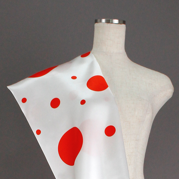 C0380　赤×白　水玉柄生地