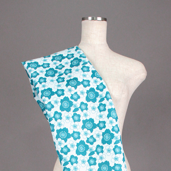 C0425　水色③　桜柄生地