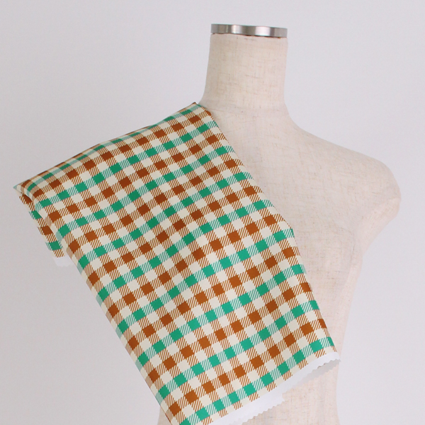 C0318　ブラウンベース　チェック柄生地