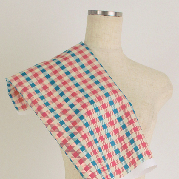 C0320　ブルーベース　チェック柄生地