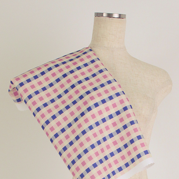 C0321　パープルベース　チェック柄生地